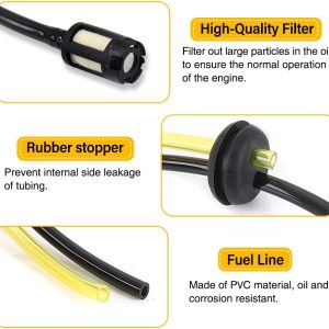 Laixin 5 Pack Petrol Filter Kit Fuel With Tank Filter Hose Pipe Spare Tube for Brush Cutter Trimmer Mower Brush Cutter Shears Pruners