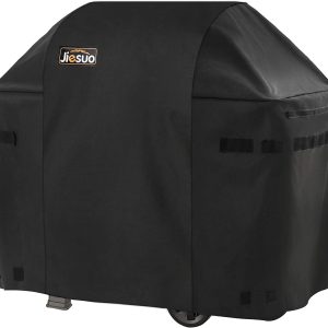 JIESUO BBQ Gas Grill Cover for Weber Spirit and Spirit II 210: Heavy Duty Waterproof 48 Inch 2 Burner Weather Resistant Ripstop Outdoor Barbeque Grill Covers