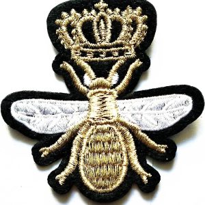 Nipitshop Patches Golden Crown BEE Insect Bugs Cute Kids Bumble Bee Shape Iron On Embroidered Applique Patch for Clothes Backpacks T-Shirt Jeans Skirt Vests Scarf Hat Bag